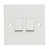 Eurosonic Two Gang Two Way Wall Switch White 16A ESB005