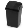 Whitefurze Durable Plastic Swing Top Bin Black 10Ltr H10S46