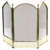 Inglenook 3 Panel Black Brass Fireplace Screen FIRE09