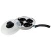 Pendeford Housewares Four Cup Egg Poacher With Transparent Plastic Lid Silver and Black D 20cm P217