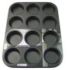 I-Bake Non-Stick 12 Cup Muffin Pan Black 355mm x 270mm x 27mm 5506