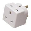 Red and Grey Electrical Two Way Socket Outlets Adaptor White 13A B01P