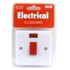 Red and Grey Electrical Double Pole Switch with Neon White and Red 45Amp B08P