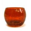 Salco Group Amber Crackle Glass T-Light Holder Clear 8cm x H 6.5cm 637-976