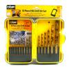 Rolson Assorted Size Titanium Coated HSS Drill Bit Set Golden Set of 15-Pcs 48704