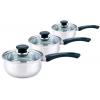 Sabichi Assorted Super Value Stainless Steel Pan Set Silver and Black Set of 3 95541