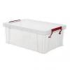 Whitefurze Clip Top Spacemaster Heavy Duty Plastic Storage Box Clear 10Ltr S20M100