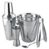 Apollo Housewares Stainless Steel Cocktail Shaker Set Metallic Silver Set of 5-Pcs 6703