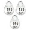 Securit Three Digit Re-settable Code Lock Black and Silver 35mm 3Pk S1194 