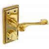 Securit One Pair Georgian Privacy Handles Brass 105mm S2103