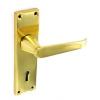 Securit One Pair Victorian Lock Handles Brass 150mm S2200