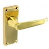 Securit One Pair Victorian Latch Handles Brass 105mm S2201