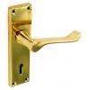 Securit Brass Victorian Scroll Lock Handles 150mm 1 Pair S2204 