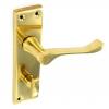 Securit Brass Plated Victorian Scroll Bathroom Handles 150mm 1 Pair S2206 