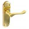 Securit Victorian Regency Brass Latch Handles 165mm 1 Pair S2213 