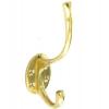 Securit Hat and Coat Hook Brass Plated 125mm 1Pk S2565