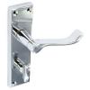 Securit One Pair Privacy Scroll Victorian Lever Lock Handles Polished Chrome 150mm S2702