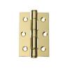 Securit One Pair Steel Butt Hinges Brass Plated 75mm S4305