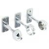 Securit Chrome Plated One Center and Two End Brackets 19mm 3Pk S5553 