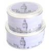 Kingfisher Assorted Colour Westminster Print Round Cake Tins Set of 2 KCTINC