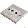 Two Gang Satin Chrome TV FM Socket 86mm x 86mm LG2163SC