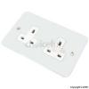 Two Gang Chrome Polished Unswitched Socket Outlet With White Insert 13A LG9142-FPCW