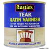 Rustins Satin Finish Polyurethane Varnish Teak 250ml POST250