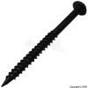 Timco Blackjax Carbon Steel Twin Thread Round Head Cross Recess Woodscrew Carbon Black 8mm x 2-Inch 200Pk 00082BJC