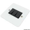 Three-Gang Two-Way Satin Plate Switch With Insert Black and Chrome-Polished 10A LG203-FSCB